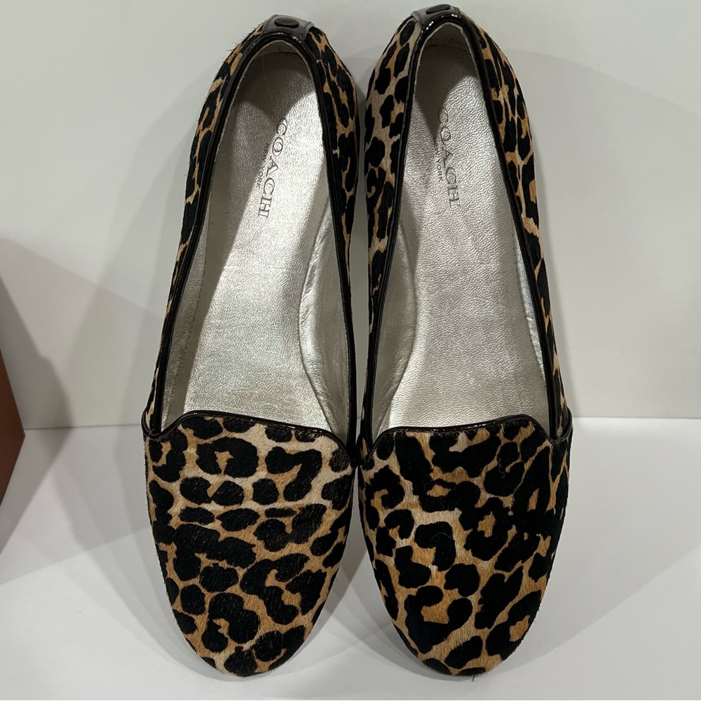 Coach NWT Q6161 Cambridge Haircalf Leopard Print Women's Flats Loafers 7 NWT - Picture 5 of 12